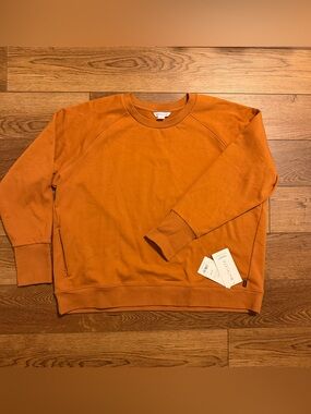 Athleta Women’s Triumph Crewneck Mustard Yellow Gold Sweatshirt Oversized 2X NWT